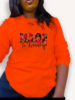 🌟“Made to Worship – Faith-Inspired Floral Sweatshirt for Bold Believers”