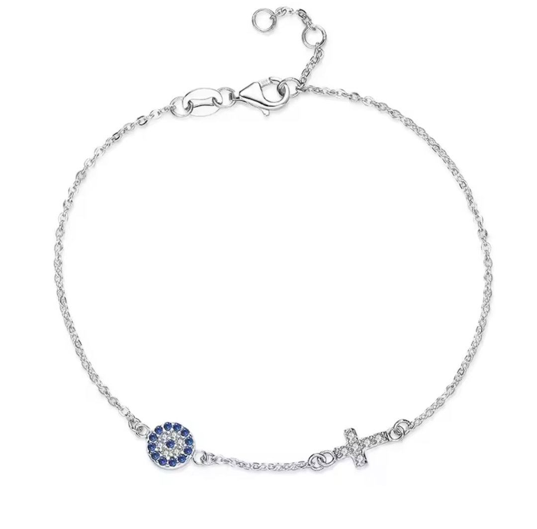 Evil eye cross bracelet