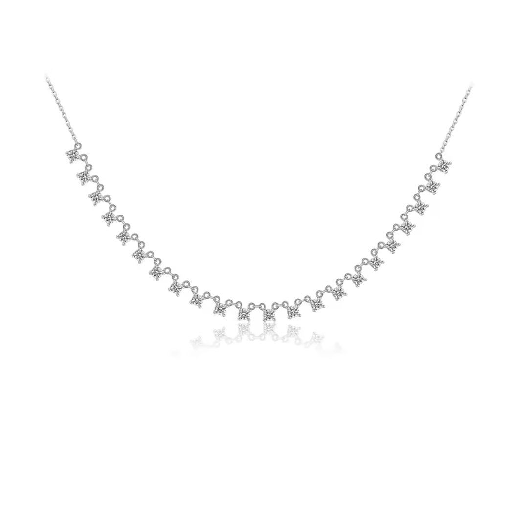 Silver dot necklace