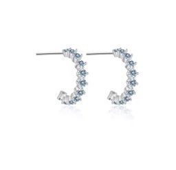 Baby blue shiny hoops