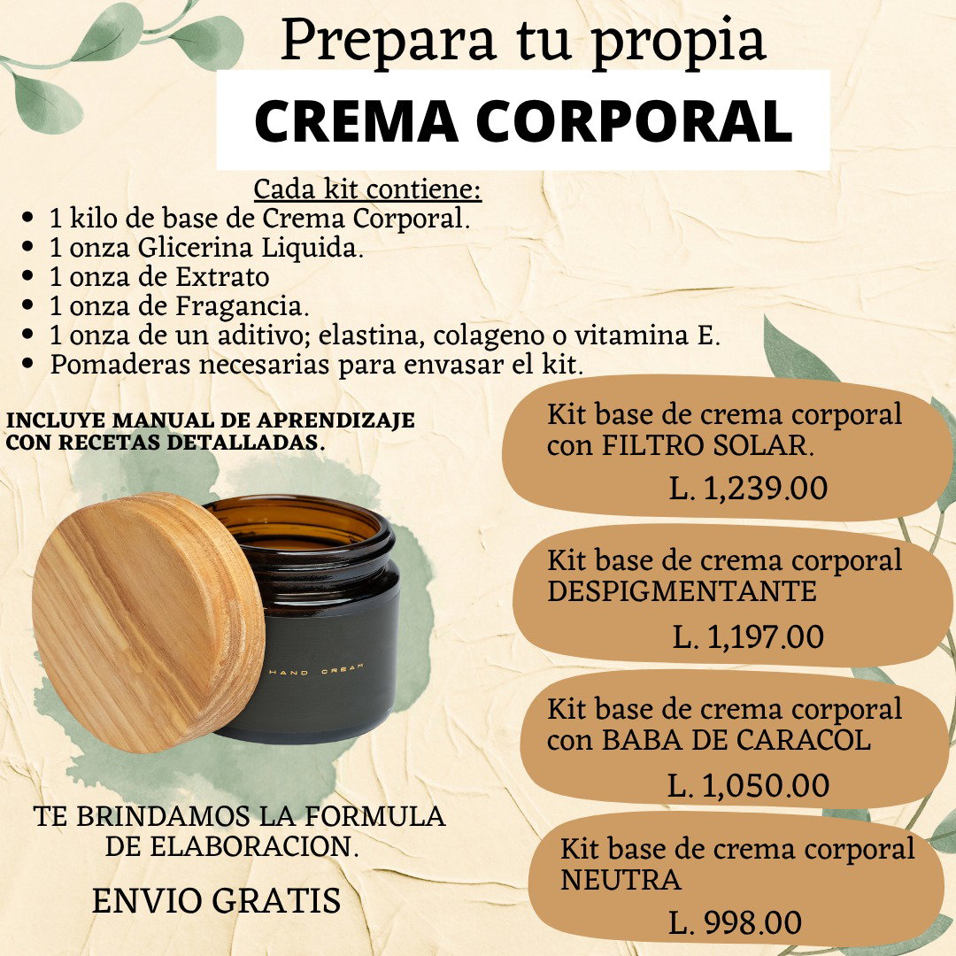 Kit de crema corporal.