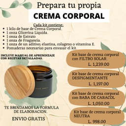 Kit de crema corporal. 