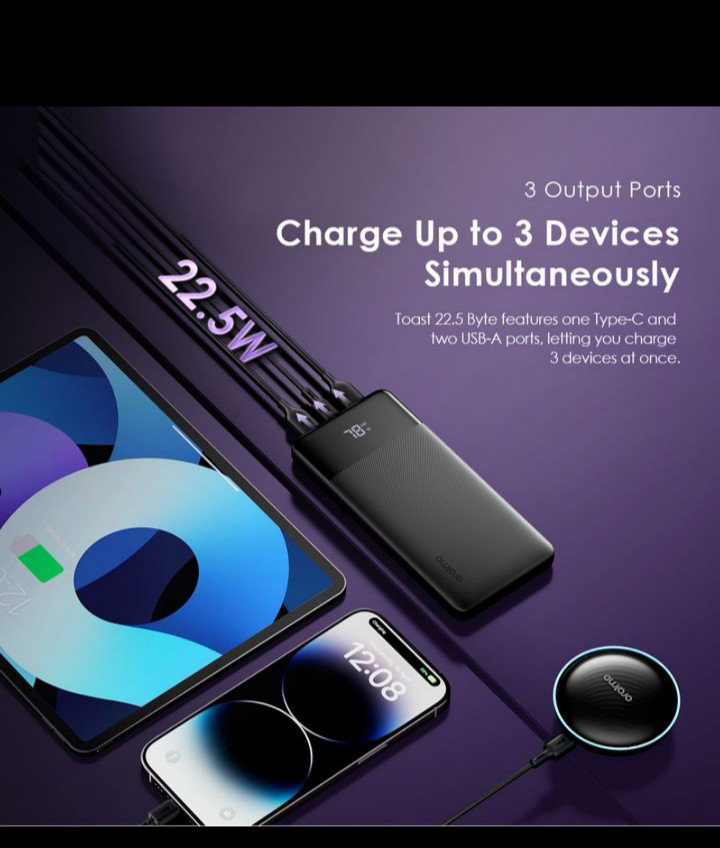 Oraimo Toast 22.5 Byte – 10 000 mAh, 22.5 W Fast‑Charging Power Bank_2