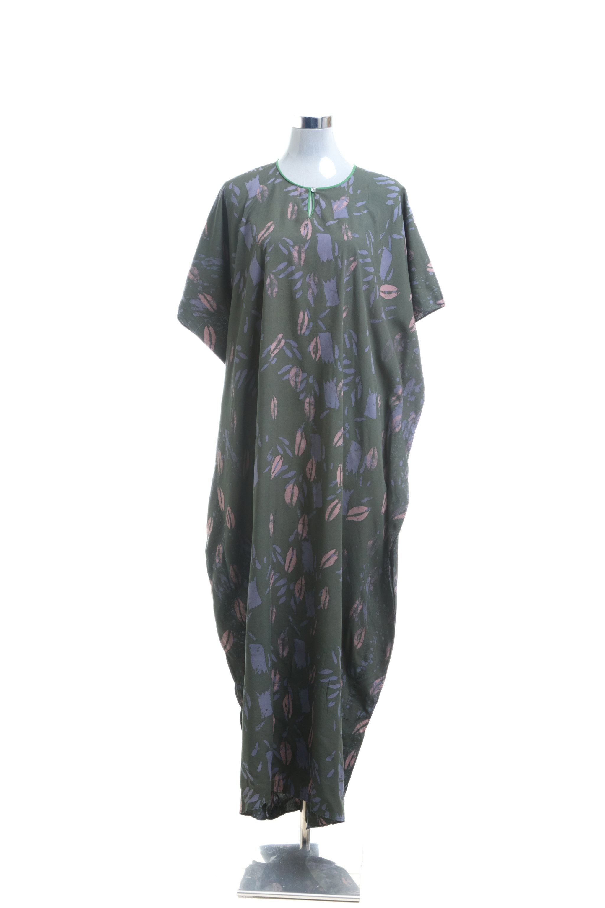 KAFTAN ABSTRACT SHORT SLEEVE  : DARK GREEN_1