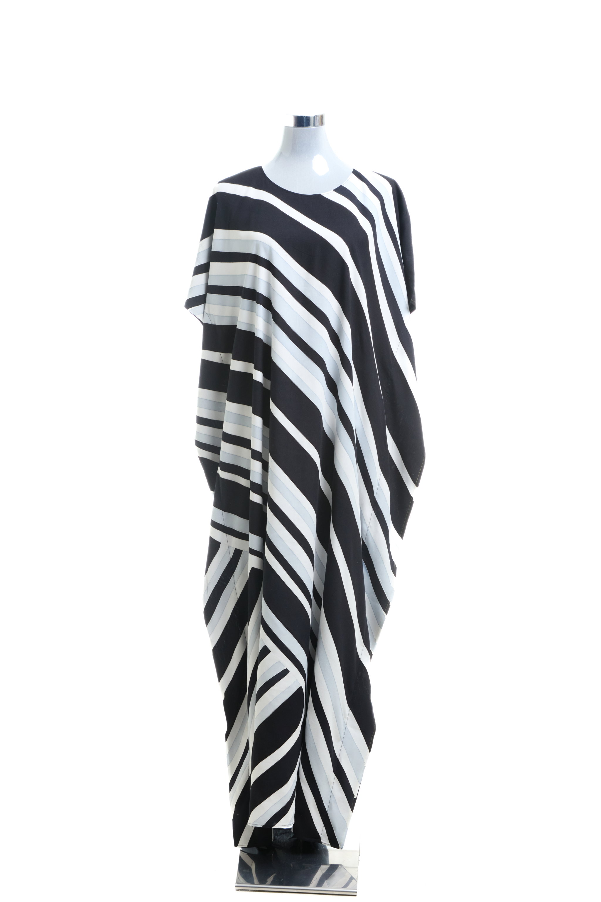 KAFTAN ABSTRACT SHORT SLEEVE  : GREY/BLACK_1
