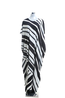 KAFTAN ABSTRACT SHORT SLEEVE  : GREY/BLACK