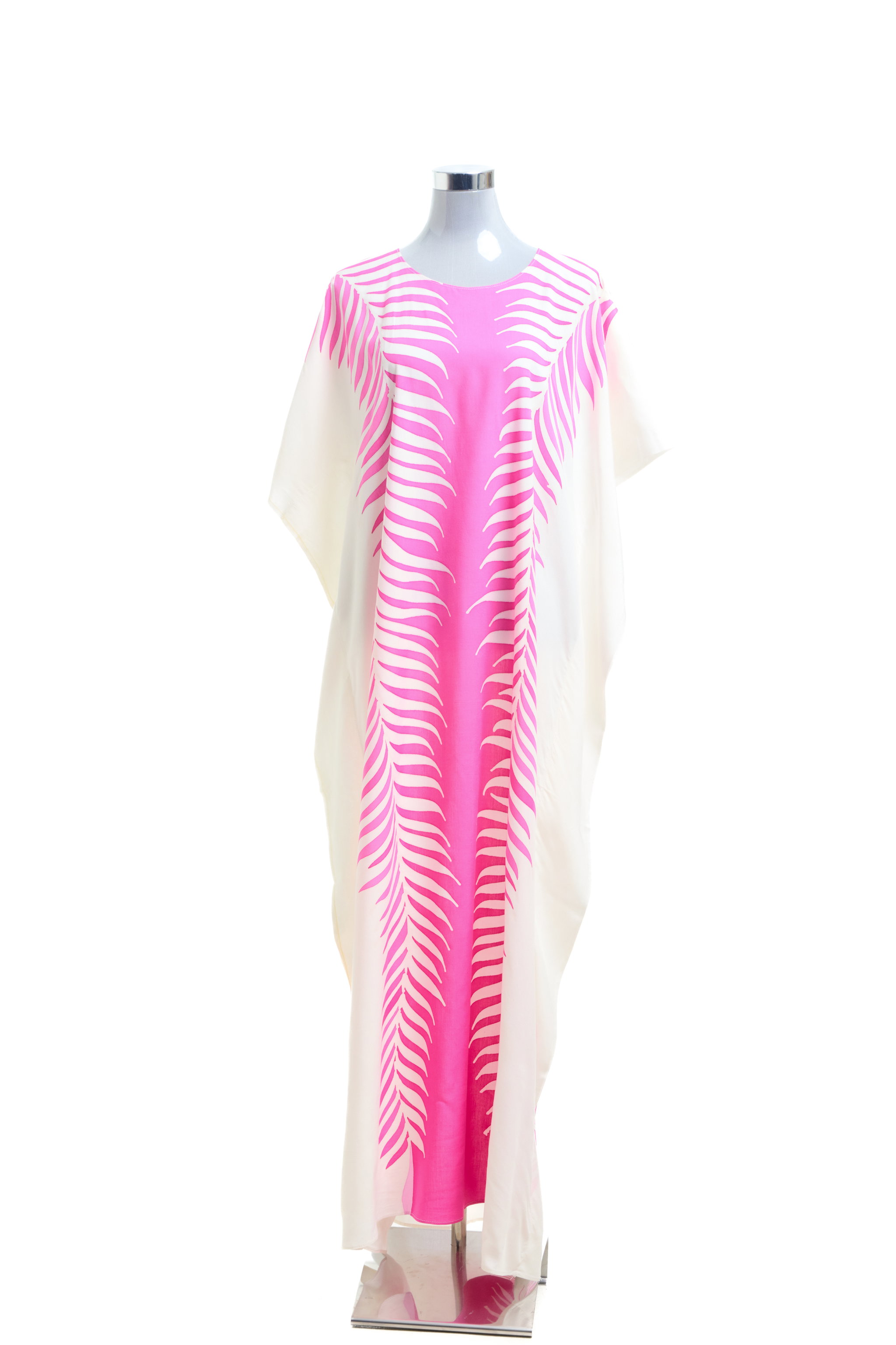 KAFTAN ABSTRACT SHORT SLEEVE  : PINK_1