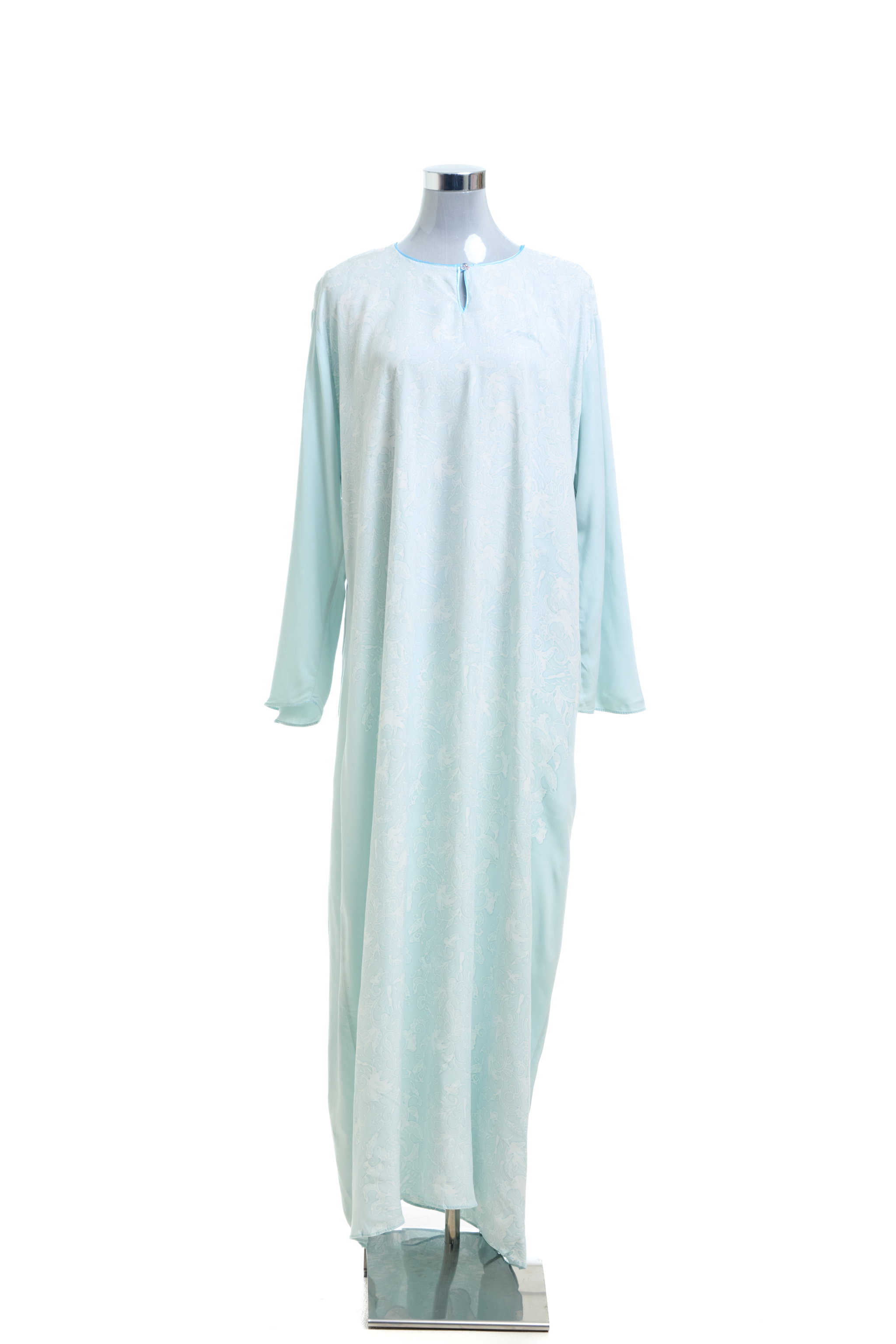 KAFTAN BATIK KLASIK LONG SLEEVE  : BABY BLUE_1