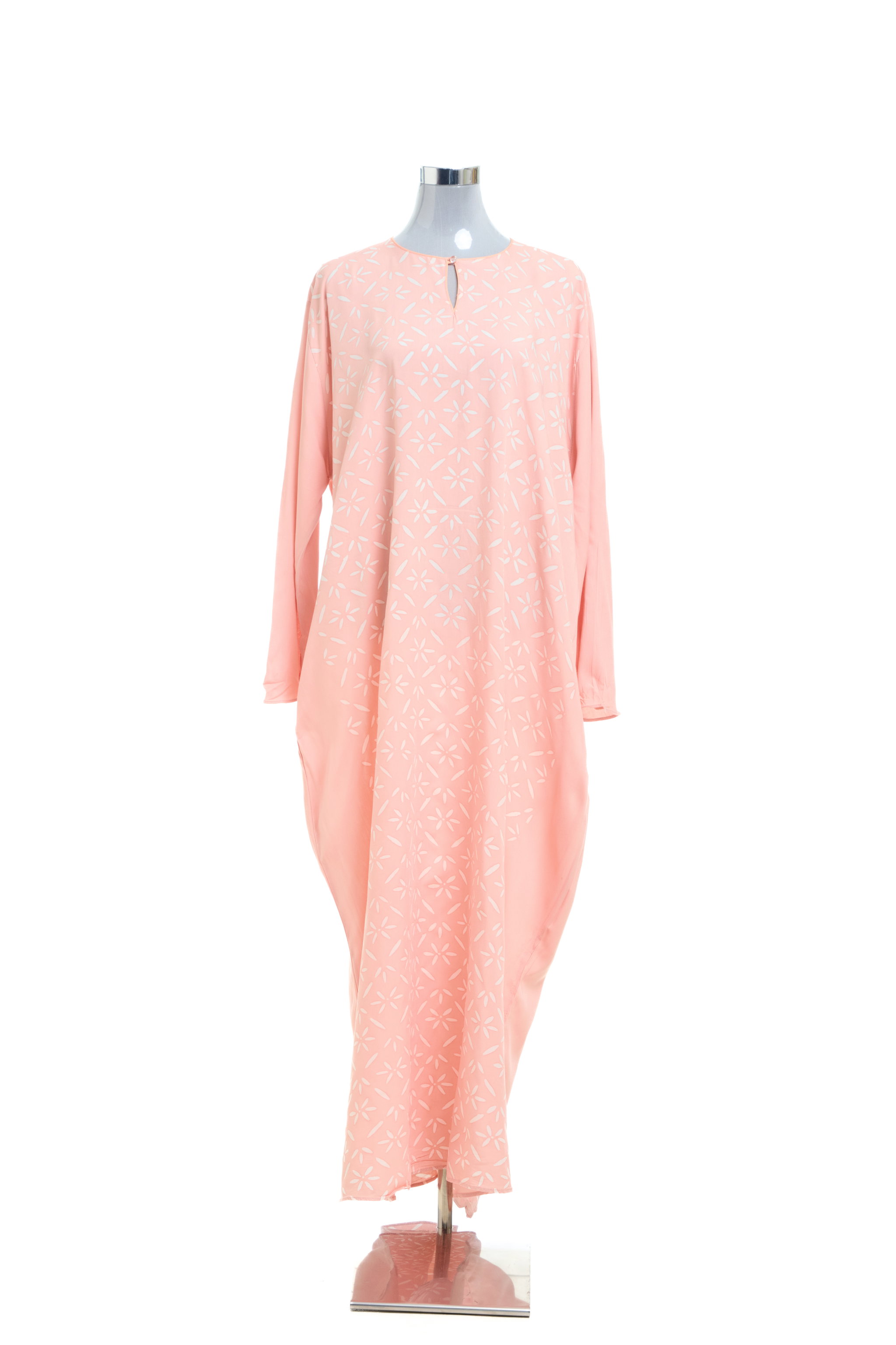 KAFTAN BATIK GEOMETRY LONG SLEEVE  : SALMON PINK_1