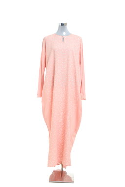 KAFTAN BATIK GEOMETRY LONG SLEEVE  : SALMON PINK