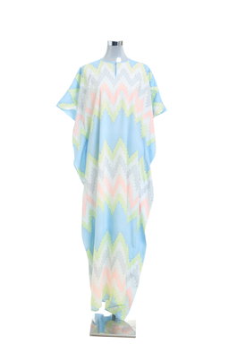 KAFTAN ZIGZAG SHORT SLEEVE  : TEAL BLUE/GREEN