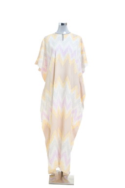 KAFTAN ZIGZAG SHORT SLEEVE  : CREAM