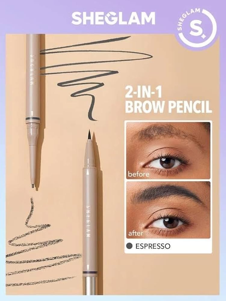 SHEGLAM ESPRESSO 2 IN 1 BROW PENCIL شيكلام قلم حاجب 2 في 1 درجة اسبريسو
