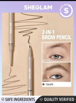 SHEGLAM 2 IN 1 BROW PENCIL TAUPE شيكلام قلم حاجب 2 في 1 درجة تاوبي