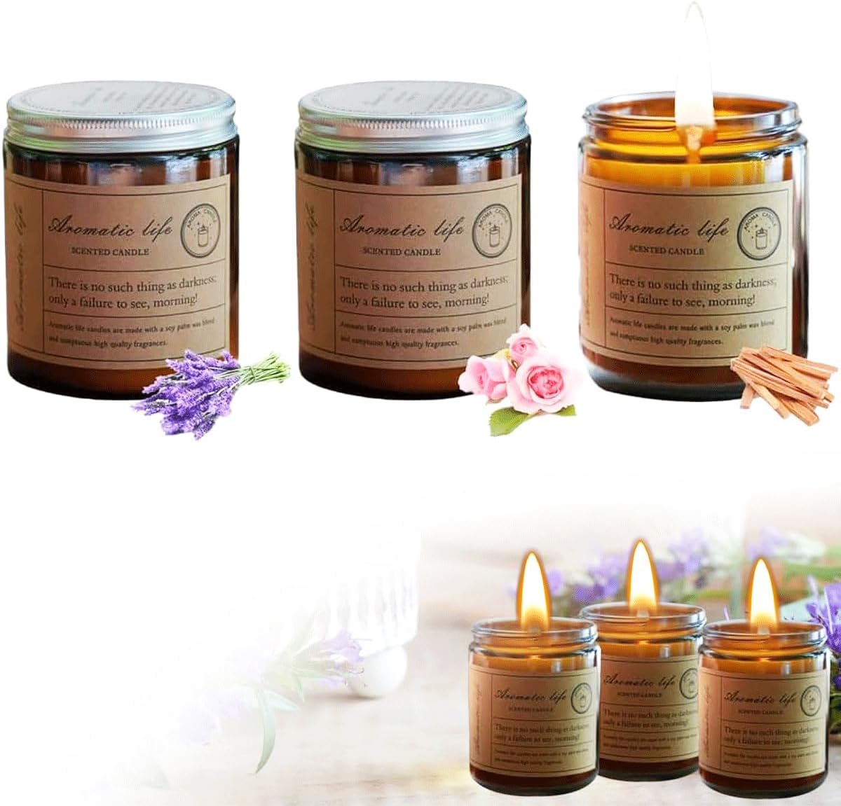 Aromatherapy Scented Candles for Home with a long Burning time and Lasting Fragrance for Girlfriend Teacher and Mom Birthday Present_0