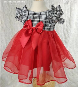 DARLINGS RED AND BLACK PLAID FORMAL DRESS