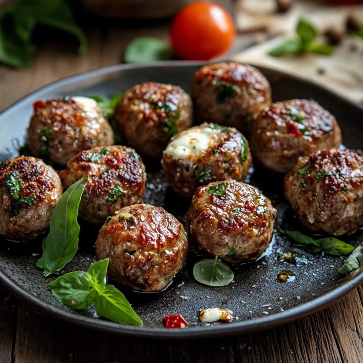 Assiettes de boulettes de viande