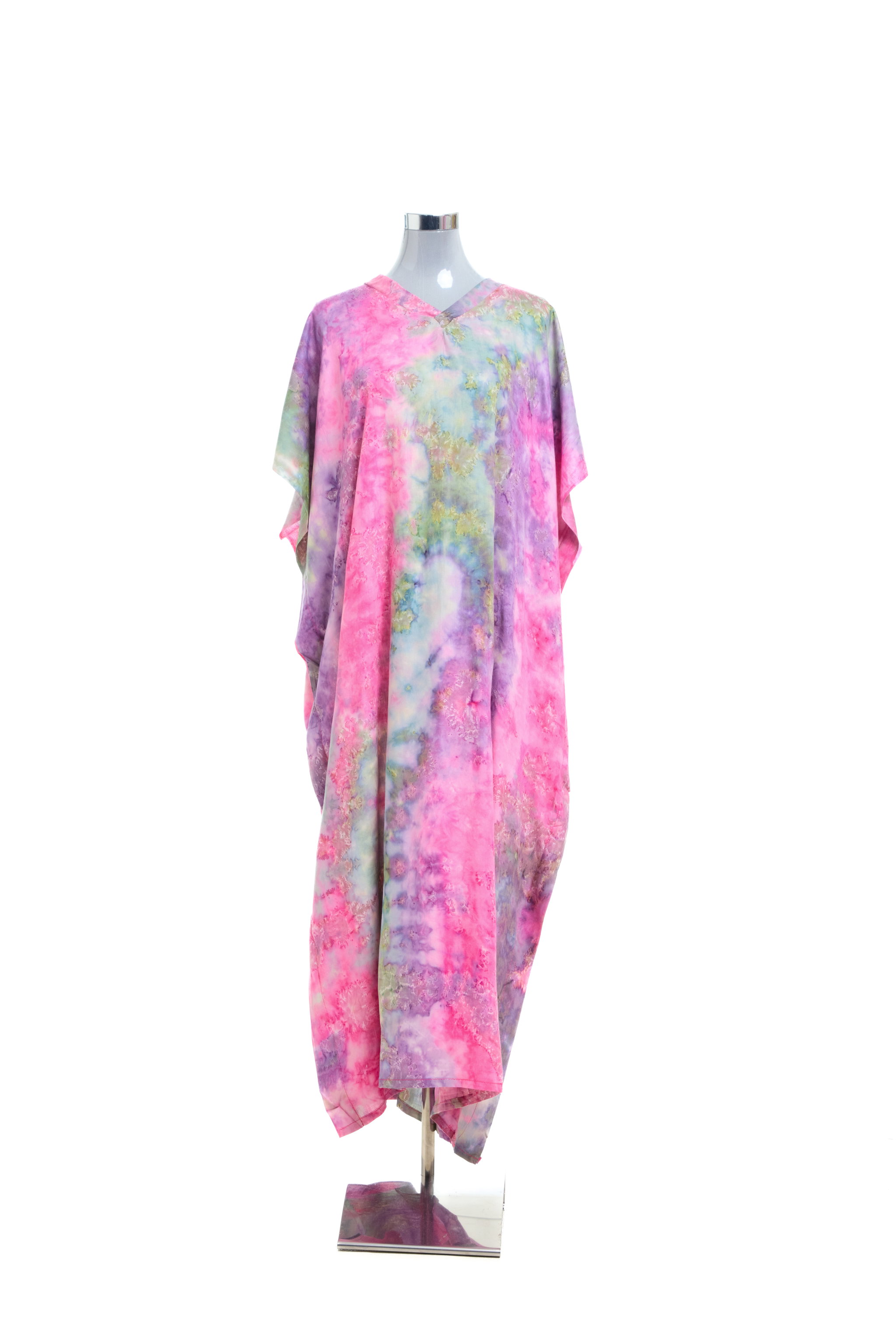 KAFTAN TIE DYE SHORT SLEEVE  : GREEN PINK_1