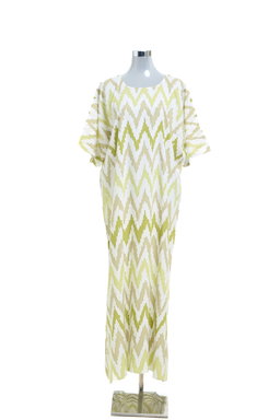 KAFTAN ZIGZAG 3/4 SLEEVE  : BROWN GREEN 