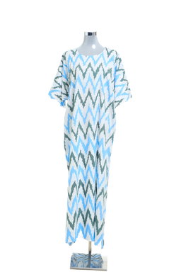 KAFTAN ZIGZAG 3/4 SLEEVE  : BLUE GREEN