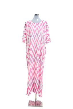KAFTAN ZIGZAG 3/4 SLEEVE  : PINK