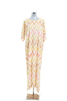 KAFTAN ZIGZAG 3/4 SLEEVE  : BROWN SAGE GREEN