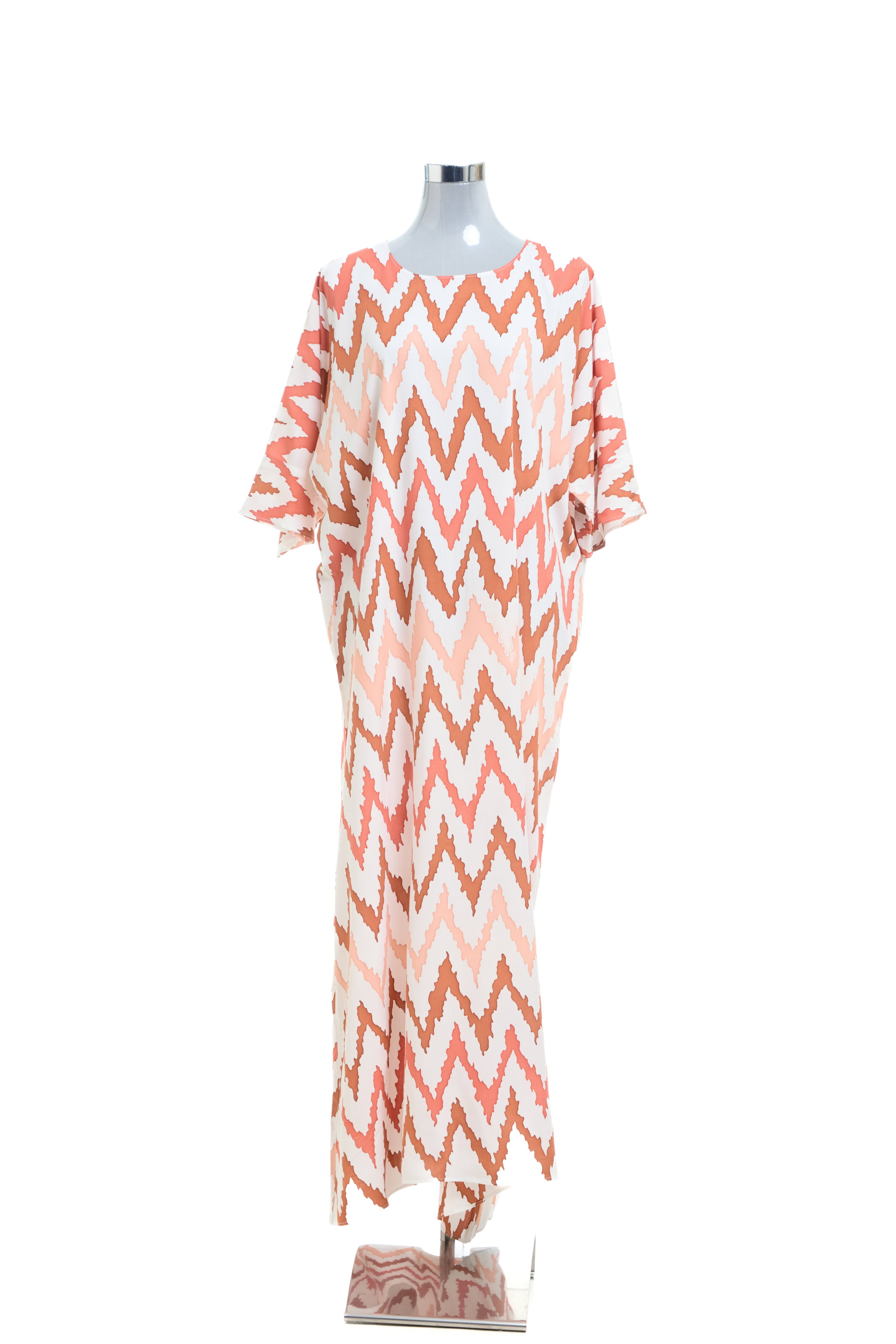 KAFTAN ZIGZAG 3/4 SLEEVE  : BROWN PEACH_1