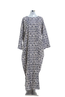 KAFTAN ABAYA DAUN WITH DIAMANTE CRYSTAL LONG SLEEVE  : BLACK