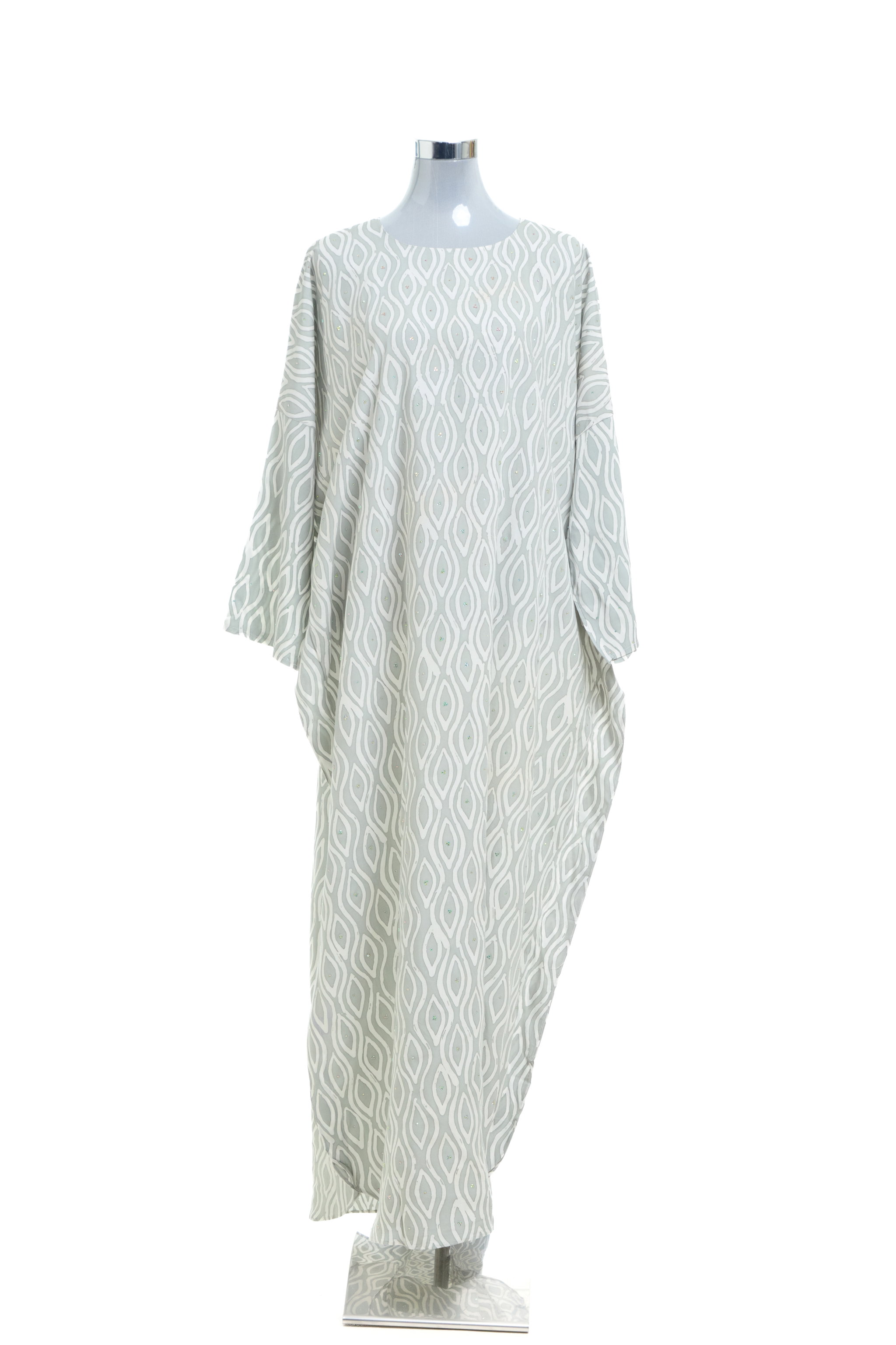 KAFTAN ABAYA DAUN WITH DIAMANTE CRYSTAL LONG SLEEVE  : SAGE GREEN_1