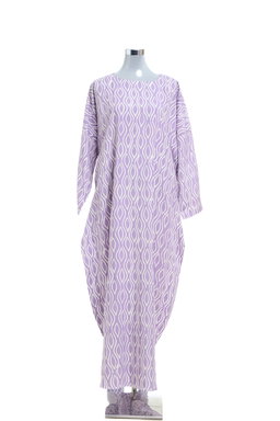 KAFTAN ABAYA DAUN WITH DIAMANTE CRYSTAL LONG SLEEVE  : PURPLE