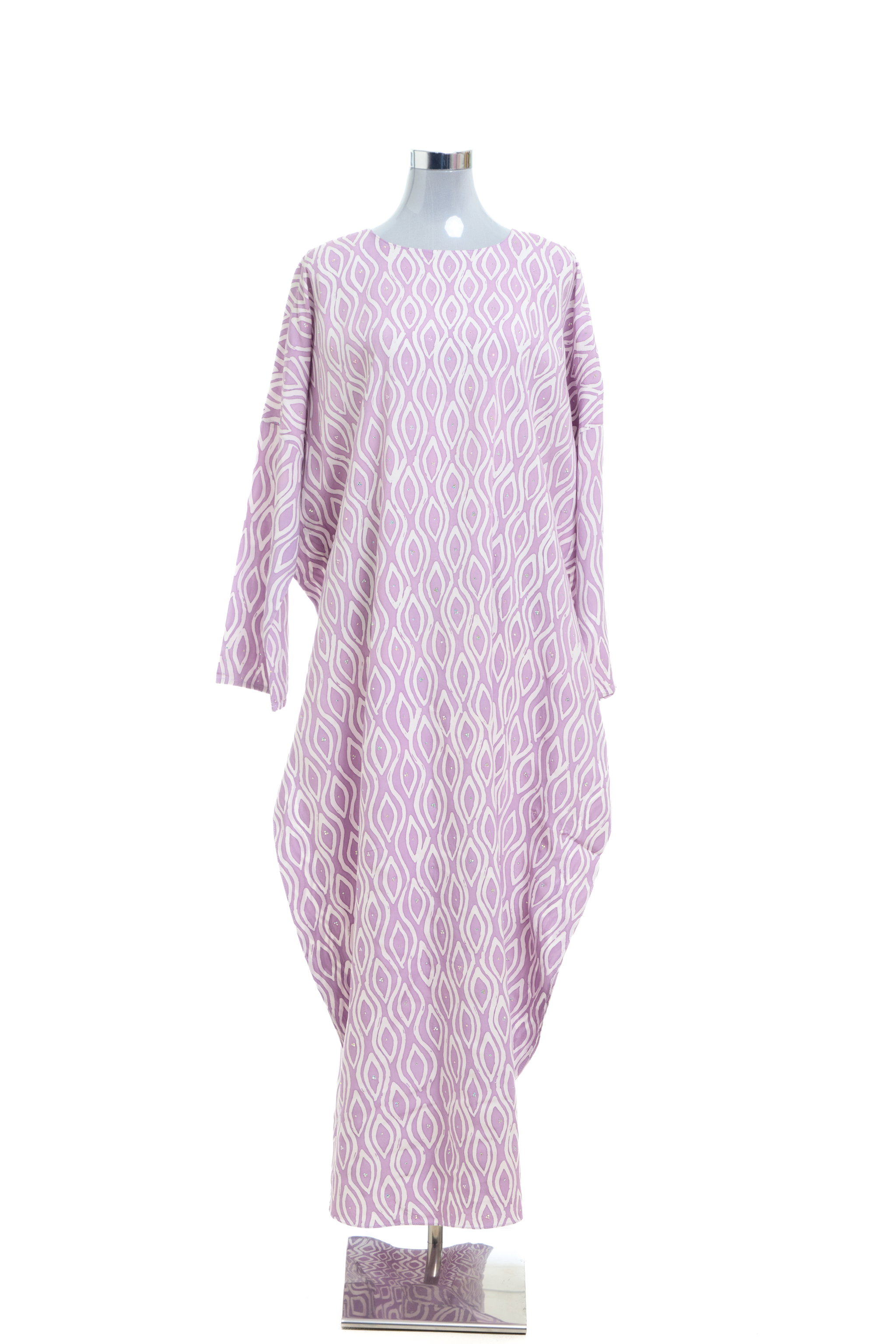 KAFTAN ABAYA DAUN WITH DIAMANTE CRYSTAL LONG SLEEVE  : LIGHT PURPLE_1