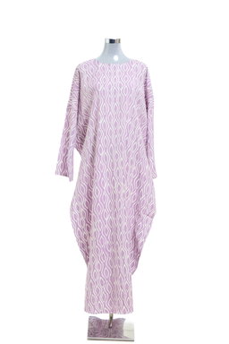 KAFTAN ABAYA DAUN WITH DIAMANTE CRYSTAL LONG SLEEVE  : LIGHT PURPLE
