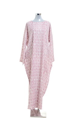 KAFTAN ABAYA DAUN WITH DIAMANTE CRYSTAL LONG SLEEVE  : PINK MAUVE