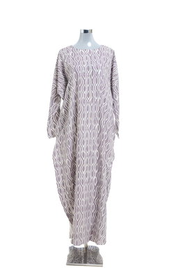 KAFTAN ABAYA DAUN WITH DIAMANTE CRYSTAL LONG SLEEVE  : GREY