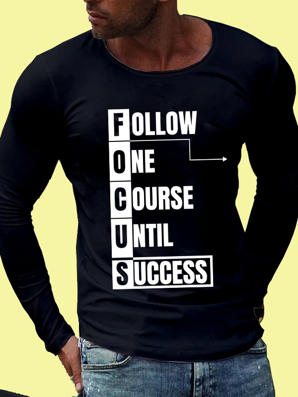 🏁 FOCUS: Follow One Course Until Success – Motivational Long-Sleeve Tee _1