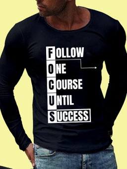 🏁 FOCUS: Follow One Course Until Success – Motivational Long-Sleeve Tee 