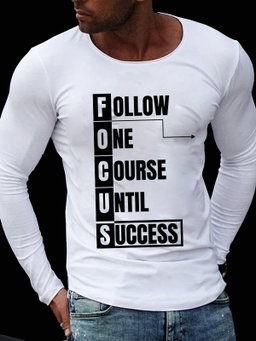 🏁 FOCUS: Follow One Course Until Success – Motivational Long-Sleeve Tee 