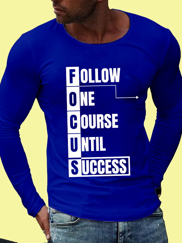 🏁 FOCUS: Follow One Course Until Success – Motivational Long-Sleeve Tee _2