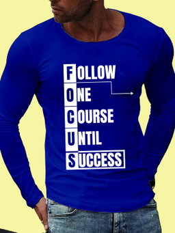 🏁 FOCUS: Follow One Course Until Success – Motivational Long-Sleeve Tee 