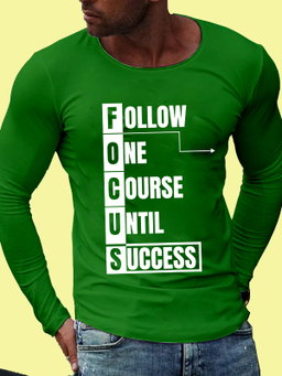 🏁 FOCUS: Follow One Course Until Success – Motivational Long-Sleeve Tee 