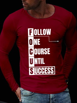 🏁 FOCUS: Follow One Course Until Success – Motivational Long-Sleeve Tee 