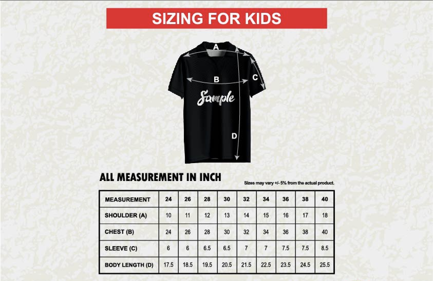 Our Merchandise Sizing Measurements._1