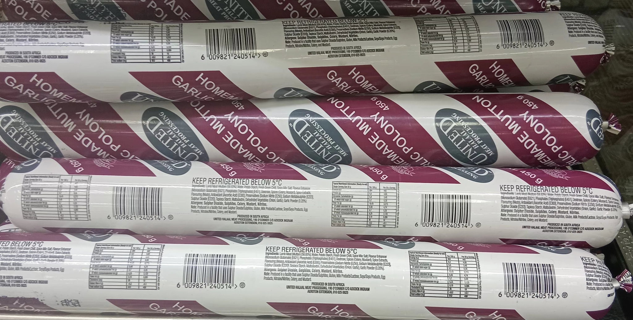 United Halaal Garlic Polony 450gr_0