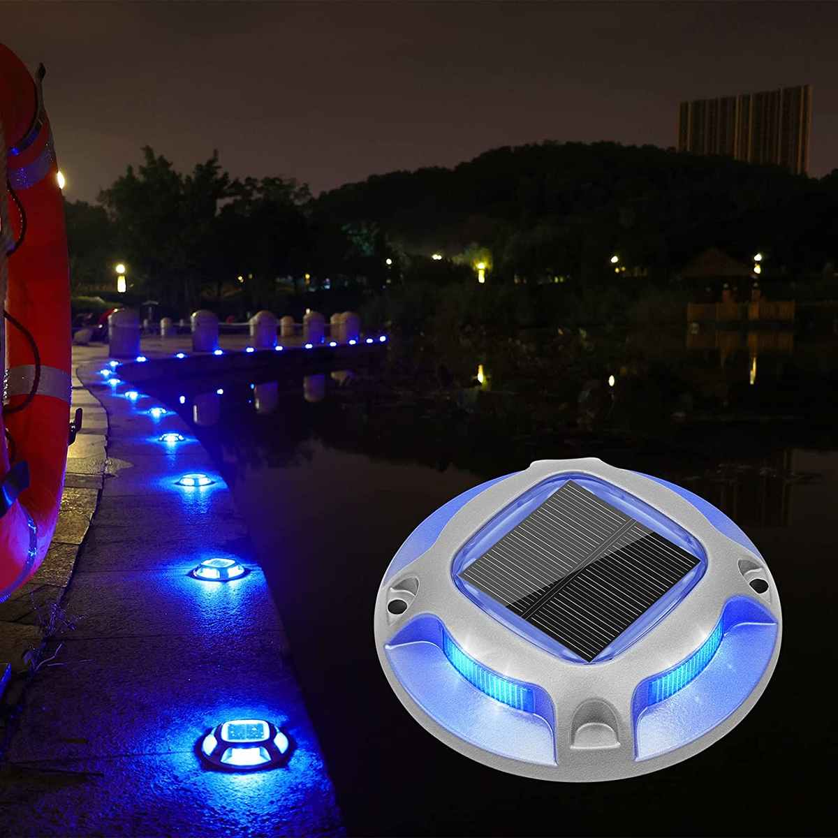 Extra Heavy Duty Solar Driveway Lights - 4 Pcs [2-in-1 Color]_4
