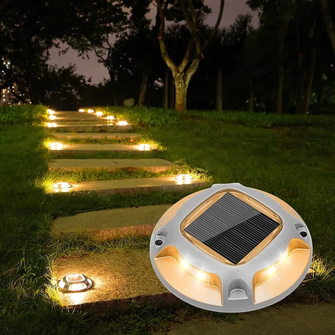 Extra Heavy Duty Solar Driveway Lights - 4 Pcs [2-in-1 Color]_2