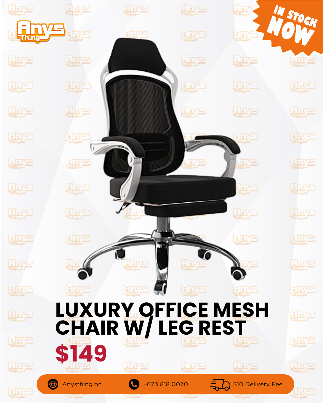 Luxury Office Mesh Chair w/ Leg Rest_3