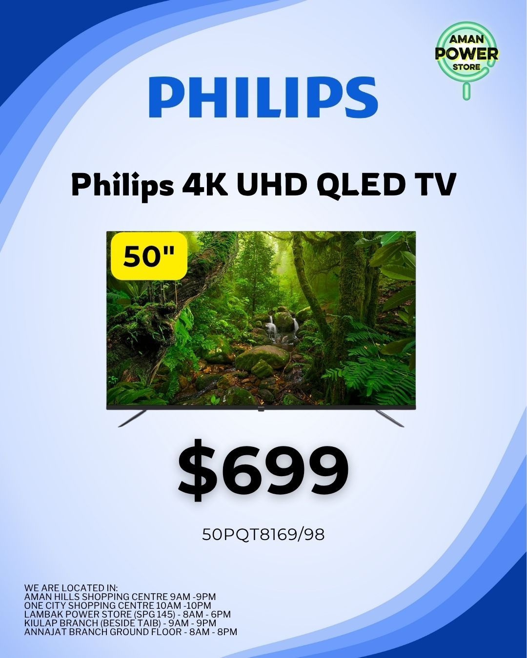 PHILIPS 4K UHD QLED TV 50"_0