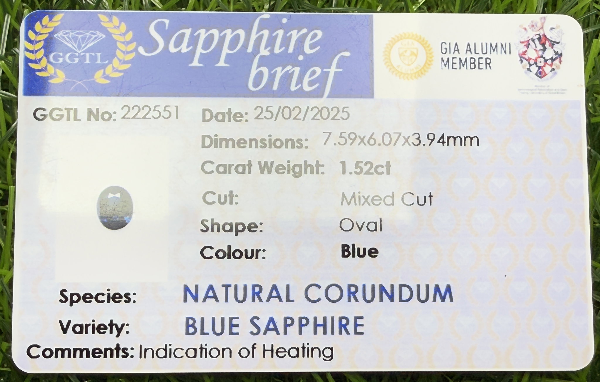 GGTL Certified 1.5ct Natural Ceylon blue sapphire _3