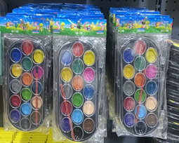 🎨 Palette de peinture à l’eau – 18 couleurs vives + pinceau offert