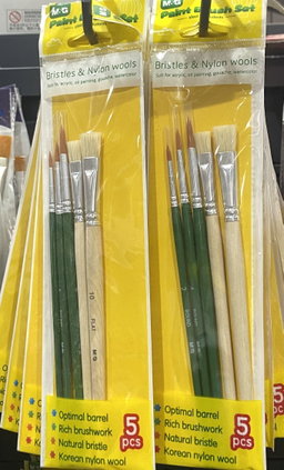 🖌️ Lot de 5 Pinceaux M&G – Qualité Pro à petit prix !